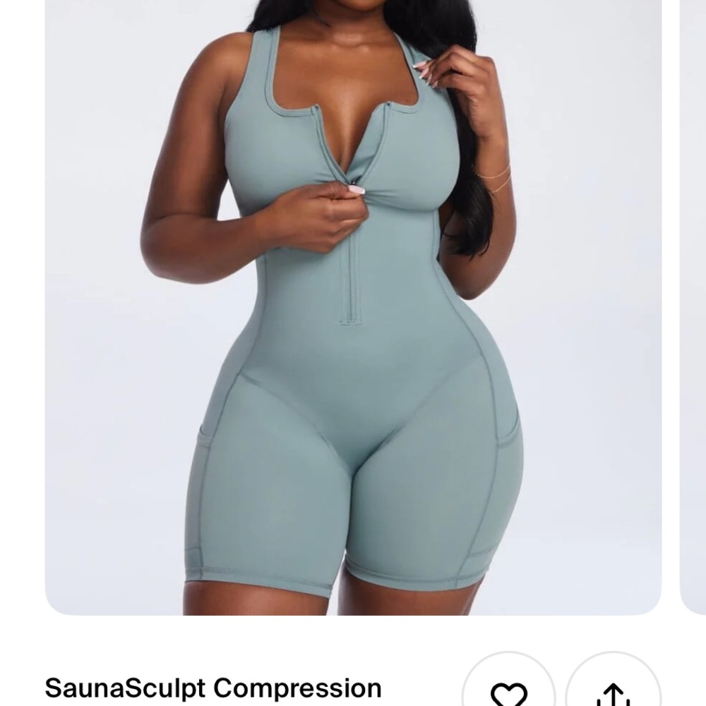Blue Shapewear One-Piece with Tank Straps compression garment